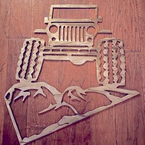Metal Jeep decor. 24”x26”